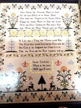 Sarah Cook Sampler Cross Stitch Pattern  Just Cross Stitch Reproduced From 1809